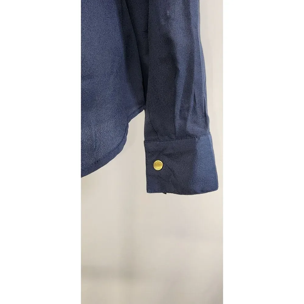 Michael Kors Women's Blue Zipper Blouse Size S
